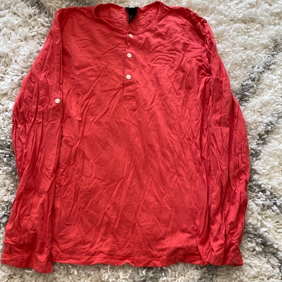 H&M mens Salmon Henley - Picture 1 of 1